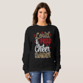 Cheer Daddy Biggest Fan Leopard Print And Pom Pom Sweatshirt (Vorne ganz)