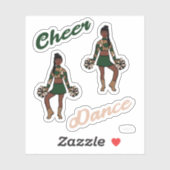 Cheer Dance Pom Stickers (Grüne Camouflage) Aufkleber (Blatt)