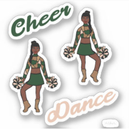 Cheer Dance Pom Stickers (Grüne Camouflage) Aufkleber