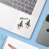 Cheer Dance Pom Stickers (Grüne Camouflage) Aufkleber (Laptop mit iPhone)