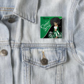 Cheer Diva Cheerleader Girl | DIY Name | Grün Button (Beispiel)