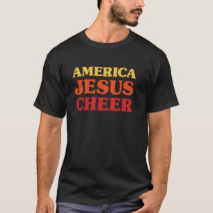 Cheer Fan Ich liebe Cheerleading Amerika Jesus Che T-Shirt