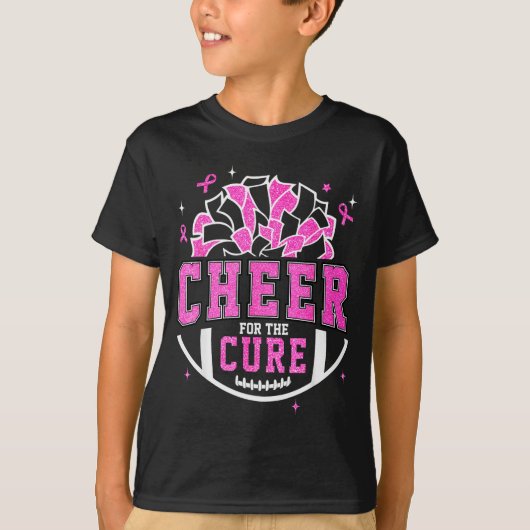 Cheer For The Breast Cancer Awareness Cheerleader T-Shirt (Vorderseite)