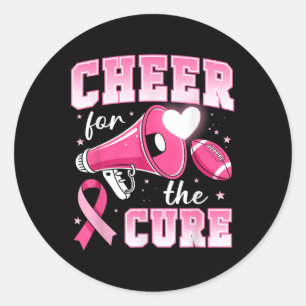 Cheer For The Cure Fußball Cheerleading Brustkrebs Runder Aufkleber
