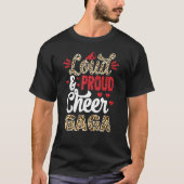 Cheer Gaga Größte Fan Leopard Print und Pom Pom T-Shirt (Vorderseite)