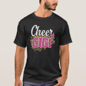 Cheer Gigi Größte Fan Leopard Print und Pom Pom 1 T-Shirt (Vorderseite)