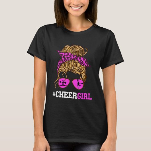 Cheer Girl Cheerleader Scarf Cheerleader Sunglass T-Shirt (Vorderseite)