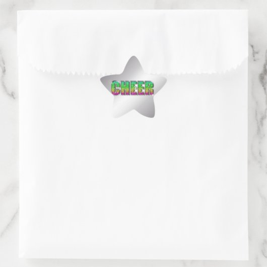 Cheer Glitzer Rainbow Stern-Aufkleber (Tasche)