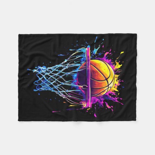 Cheer Go! Basketball Game Day Funny Sports Fleecedecke (Vorderseite (Horizontal))