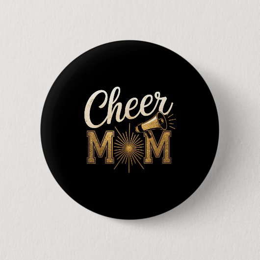 Cheer Gold Cheerleader Cheerleading Mom Game Day D Button (Vorderseite)