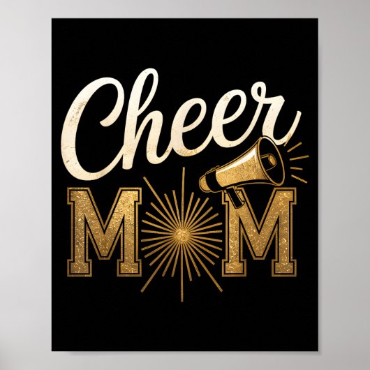 Cheer Gold Cheerleader Cheerleading Mom Game Day D Poster (Vorne)