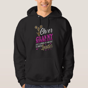Cheer Granny Größte Fan Leopard Print und Pom Pom Hoodie