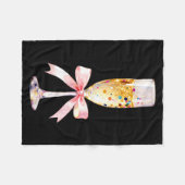 Cheer Happy New Year Coquette Bow Champagne New Ye Fleecedecke (Vorderseite (Horizontal))