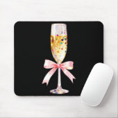 Cheer Happy New Year Coquette Bow Champagne New Ye Mousepad (Mit Mouse)