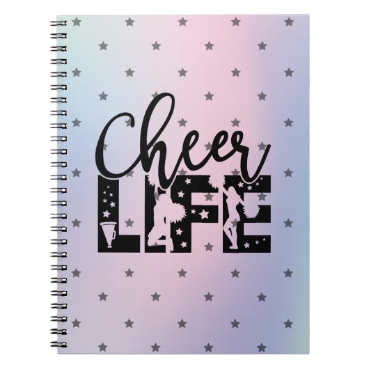 Cheer Life Glamour Cheerleader Star Gradient Notizblock (Vorderseite)