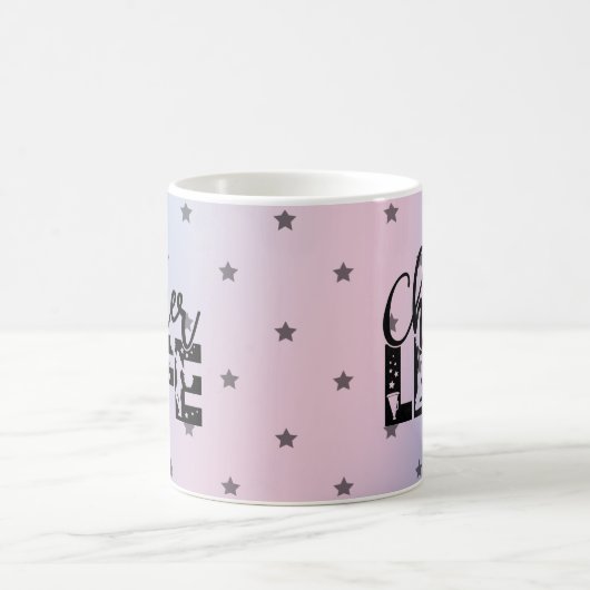 Cheer Life Niedlich & Trendy Cheerleader Typografi Kaffeetasse (Mittel)
