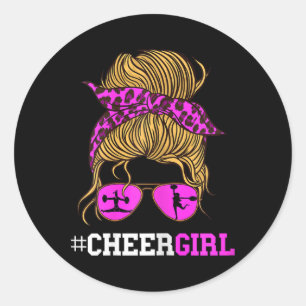 Cheer-Mädchen Cheerleader-Schal Cheerleading-Sonne Runder Aufkleber