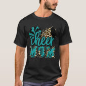 Cheer Mama Aquamarin Leopard Cheer Poms & Megaphon T-Shirt (Vorderseite)