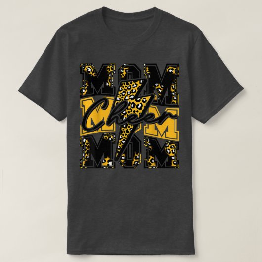 Cheer Mama Blitz Bolt Cheer Leopard Black Gold T-Shirt (Design vorne)