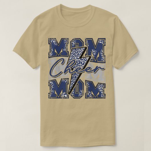 Cheer Mama Blitz Bolt Cheer Leopard Marine Blue T-Shirt (Design vorne)
