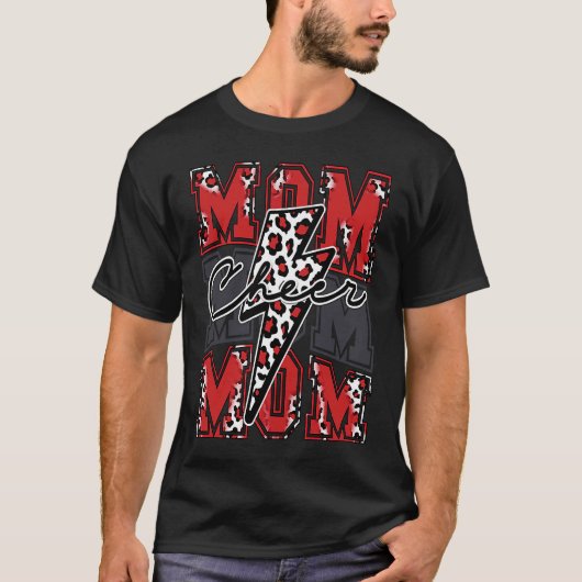 Cheer Mama Blitz Bolt Leopard Cheetah Print Che T-Shirt (Vorderseite)