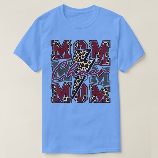 Cheer Mama Blitzschlag Cheer Leopard Maroon T-Shirt (Design vorne)