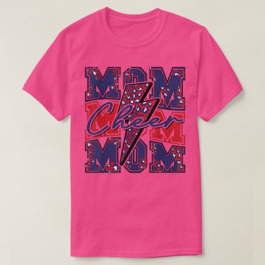 Cheer Mama Blitzschlag Cheer LeopardNavy Rot T-Shirt (Design vorne)