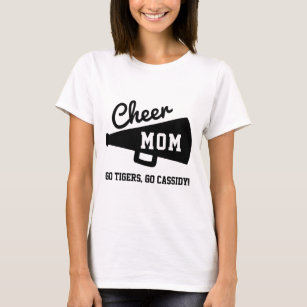 Cheer Mama Cheerleader Custom Team & Name Grau T-Shirt
