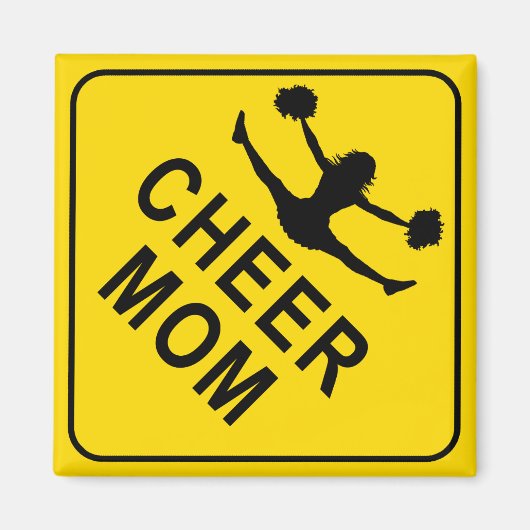 Cheer Mama Gelbes Diamantzeichen Magnet (Vorne)