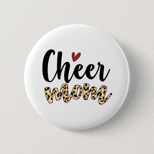 Cheer Mama Leopard Print Button (Vorderseite)