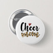Cheer Mama Leopard Print Button (Vorne & Hinten)