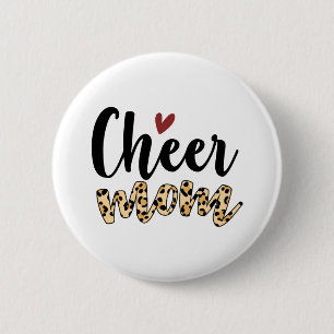 Cheer Mama Leopard Print Button