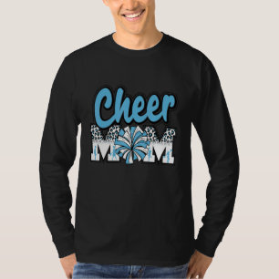 Cheer Mama Light Blue Leopard Buchstaben Cheer Pom T-Shirt