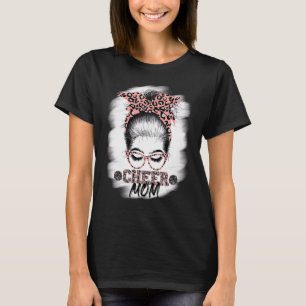 Cheer Mama Messy Bun Girl Sonnenbrille Mütter Tag T-Shirt