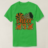 Cheer Mama Orange Leopard Cheer Poms & Megaphone T-Shirt (Design vorne)