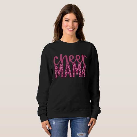 Cheer Mama  Pink Leopard Print Sweatshirt (Vorne ganz)