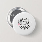 Cheer-Mama überlebt Wettkampf-Wochenende Cheerlead Button (Vorne & Hinten)