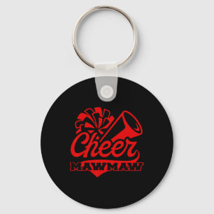 Cheer Mawmaw größter Fan Schwarz-Rot-Pompom  Schlüsselanhänger