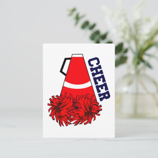 Cheer Megaphone Postkarte (Stehend Vorderseite)