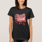 Cheer Memaw Biggest Fan Leopard Print And Pom Pom  T-Shirt (Vorderseite)