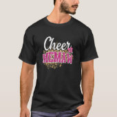 Cheer Memaw Biggest Fan Leopard Print And Pom Pom T-Shirt (Vorderseite)