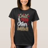 Cheer Mimi Biggest Fan Leopard Print And Pom Pom T-Shirt (Vorderseite)