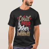 Cheer Mimi größte Fan Leopard Print und Pom Pom T-Shirt (Vorderseite)