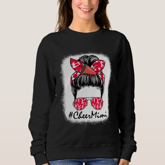 Cheer Mimi Life Messy Bun Cheerleader Mothers Day  Sweatshirt (Vorderseite)