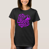 Cheer Mom Biggest Fan Leopard Print Black And Pupl T-Shirt (Vorderseite)