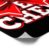 Cheer Mom Cheerleader Bow Biggest Fan Red Team Poster (Ecke)