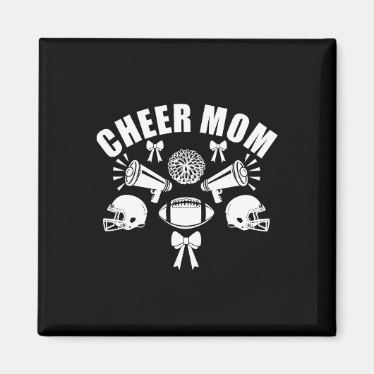Cheer Mom Fuß Megaphon Bogen Design Magnet (Vorne)