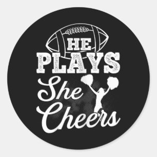 Cheer Mom Fußll Sohn Cheerleading Tochter Cheer  Runder Aufkleber