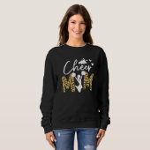 Cheer Mom Leopard Messy Bun Cheerleader Bleached M Sweatshirt (Vorne ganz)