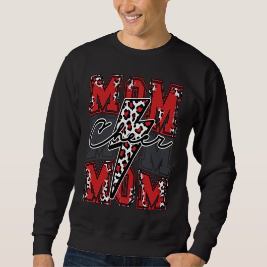Cheer Mom Lightning Bolt Leopard Cheetah Print Che Sweatshirt (Vorderseite)